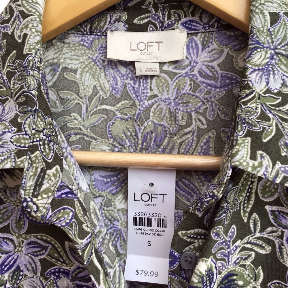 Loft Floral Long Sleeve Shift Dress Women’s Size Small - Picture 8 of 10